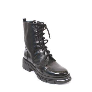 Vernissage 48239b Black Patent Leather Zip-Up Lace-Up Ankle Boots